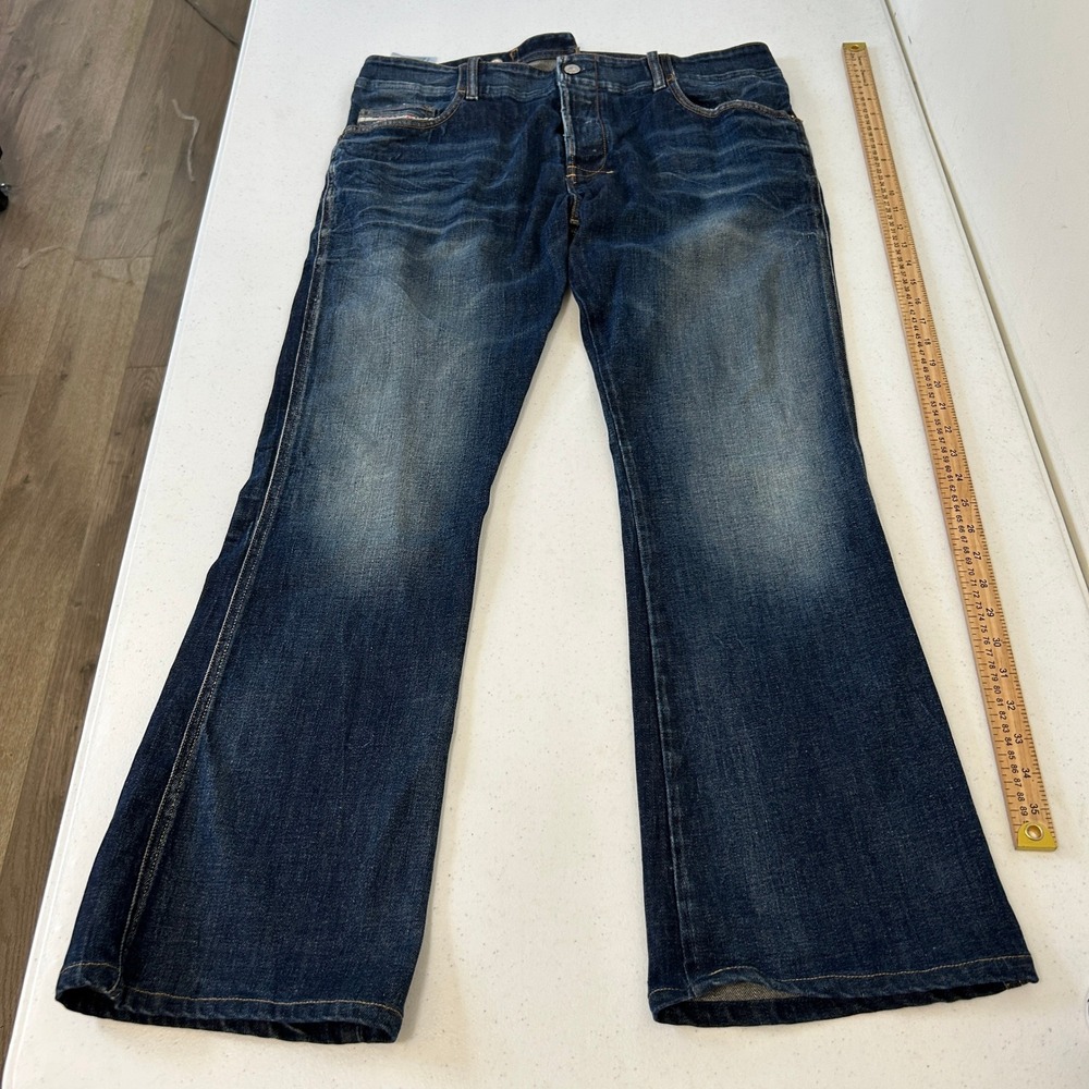 Diesel Industry Made in Italy W34 Blue Faded Bootcut Jeans Adjustable Waist